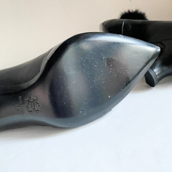 NEW Yosh Collection Black Leather Pur Pom Detail  Retro Style Ankle Boot… - Picture 8 of 10